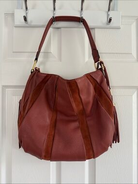 Aimee Kestenberg Rich Rust Leather & Suede Hobo